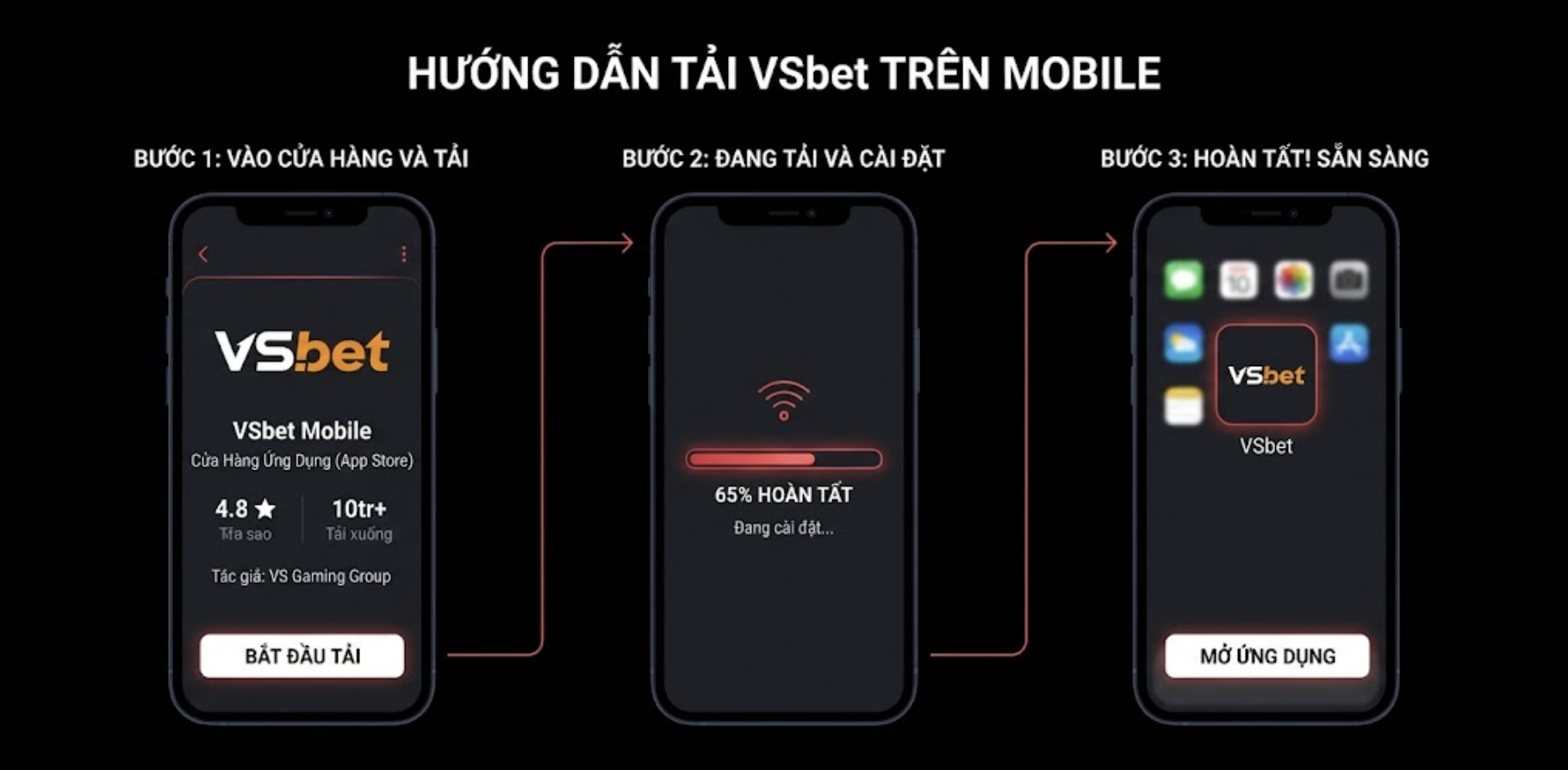 Cài đặt app VSBET